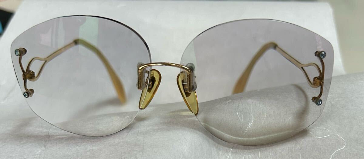 【度入り】flair フレアー 煌めく ツーポイント パープルサングラス ヴィンテージ 遠視 測定値あり UV透過率0 used 130-15-59拍卖