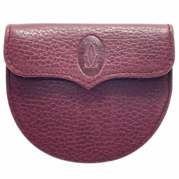 15810 カルティエ コインケース マストライン コインパース レザー 革 ボルドー ワインレッド えんじ Cartier拍卖