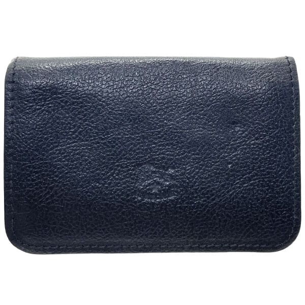 15836 イルビゾンテ カードケース レザー 名刺入れ 革 ブラック 黒 IL BISONTE 二つ折り カードホルダー拍卖