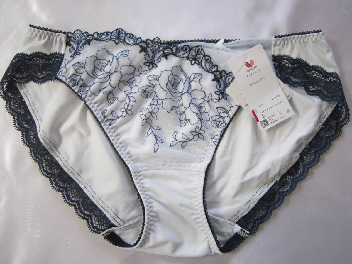 【ワコール】パルファージュ きらめき薔薇ショーツ L サックス拍卖