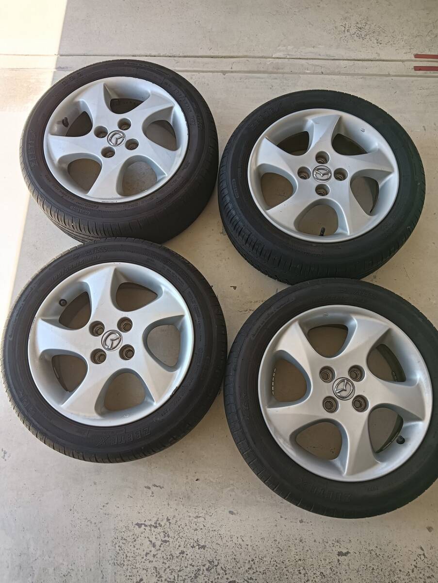 マツダ デミオ 純正 185/55R15 アルミホイール タイヤ付き 4本セット 【即決】拍卖