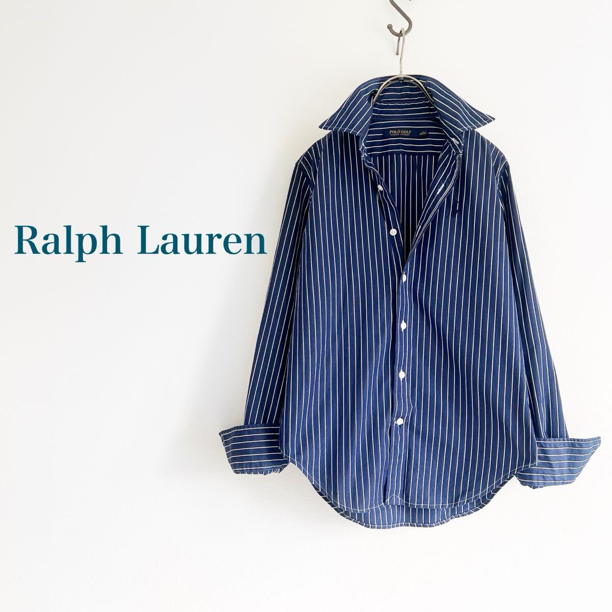 Ralph Lauren ラルフローレン POLO GOLF ストライプシャツ レディース ネイビー拍卖