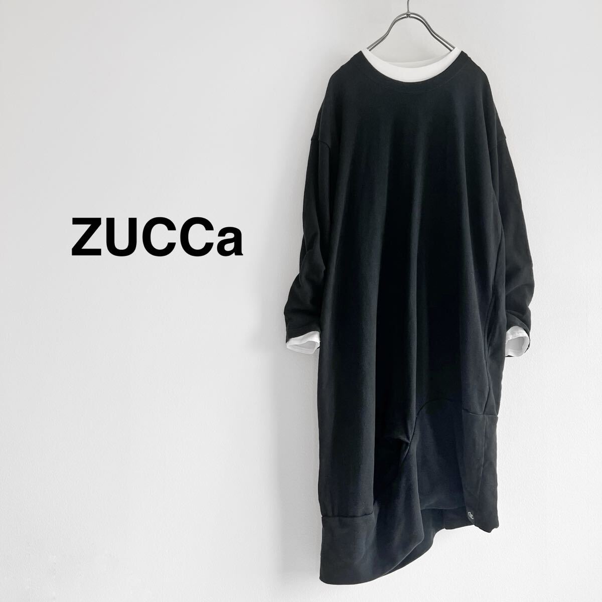 ZUCCa スウェットロングワンピース ブラック Mサイズ 裏毛拍卖