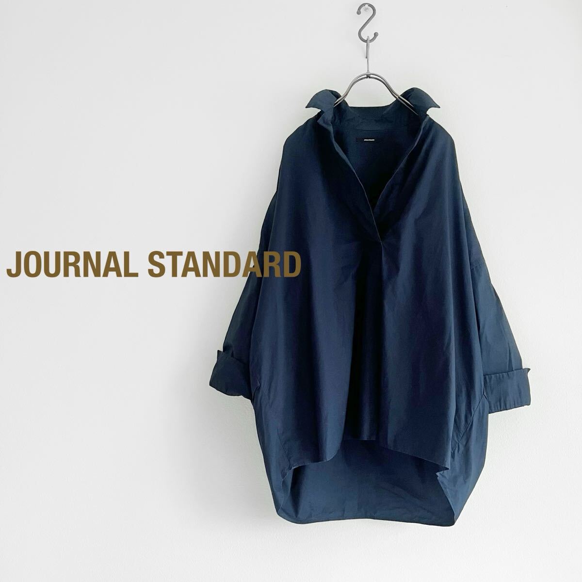 JOURNAL STANDARD ジャーナルスタンダード オーバーサイズ スキッパーシャツ ネイビー ビッグシルエット レディース拍卖