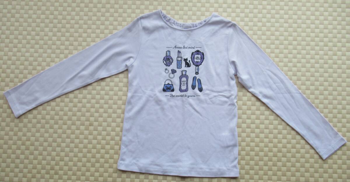 新品 未使用 アナスイミニ 140サイズ 長袖 カットソー ロンT ねこ 定番 紫 子供服 キッズ 女の子 オシャレ 可愛い パープル拍卖