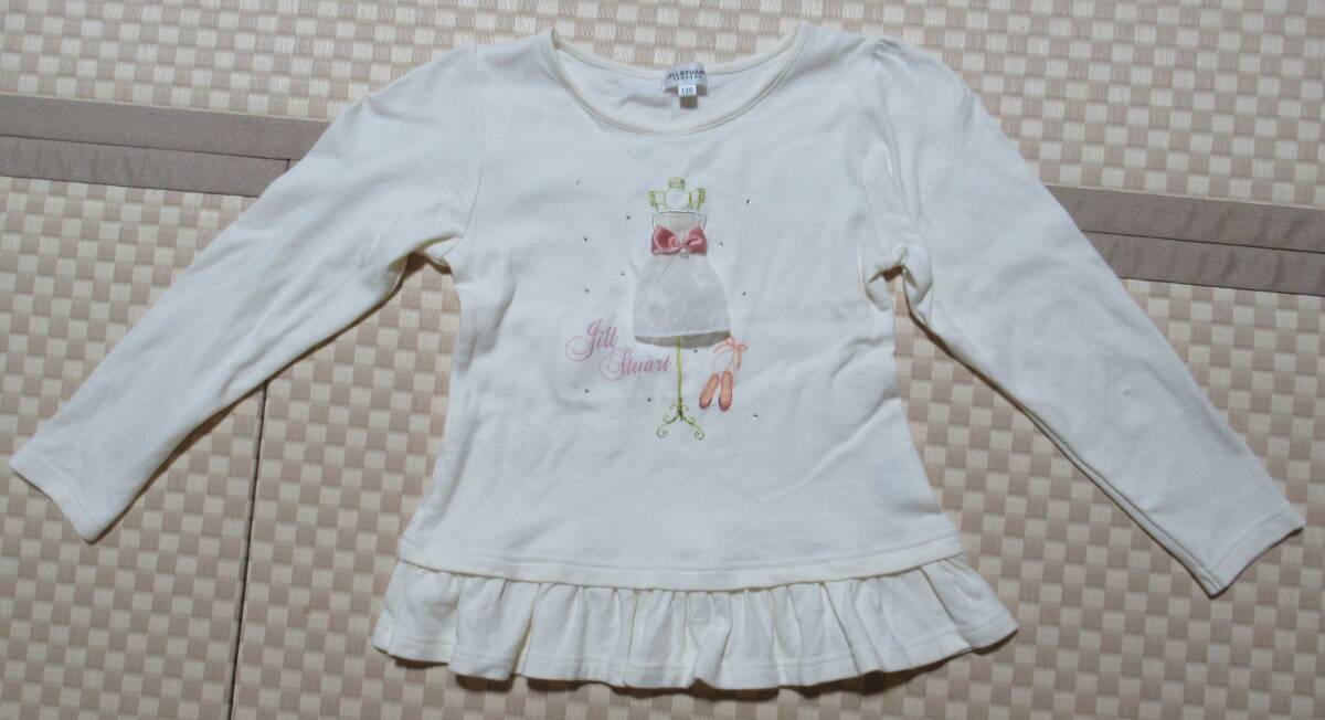 美品 ジルスチュアートニューヨーク 130サイズ 長袖 カットソー ロンT バレエ jillny ジルキッズ 子供服 女の子 アイボリー拍卖
