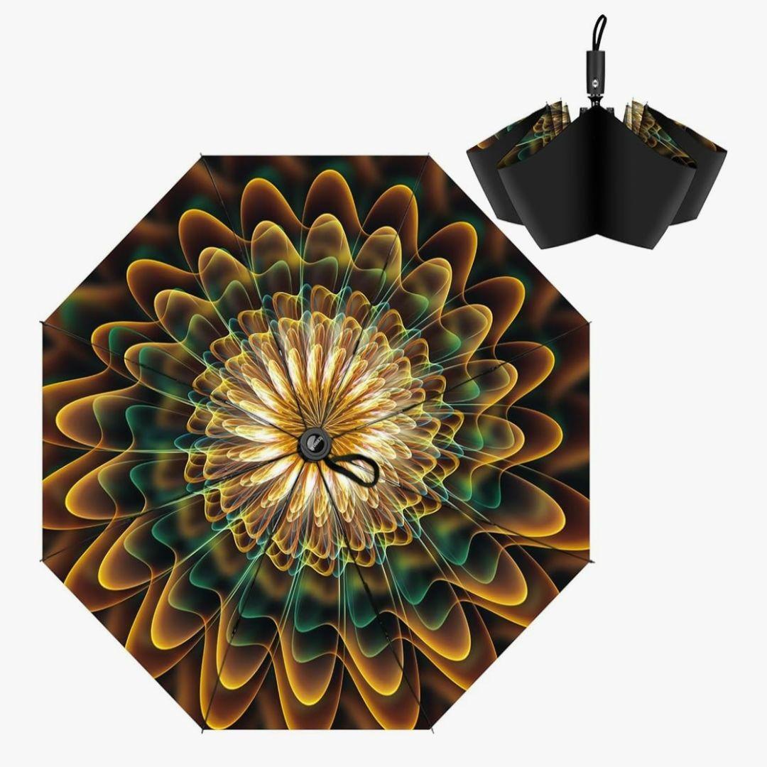 サンシェード折りたたみ傘 ワンタッチ自動開閉 黄金の波紋拍卖