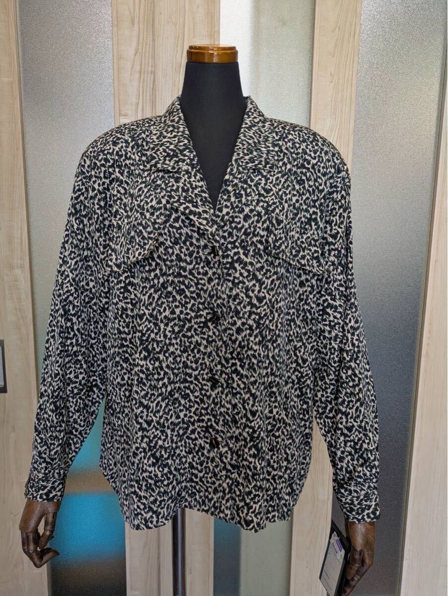 最終出品 未使用 保管品◆HARDY AMIES ハーディエイミス・レオパード柄 カットソー・サイズ表記:フリー・参考売価¥26,000-◆拍卖