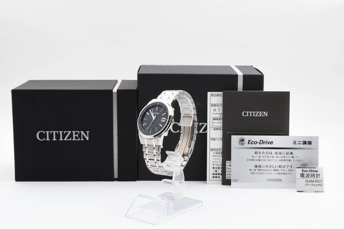 未使用品 稼働品 CITIZEN H113-T016189 シチズン EXCEED エクシード ECO-DRIVE チタン TITANIUM 電波時計 箱付き 説明書付属 動作品 人気 拍卖
