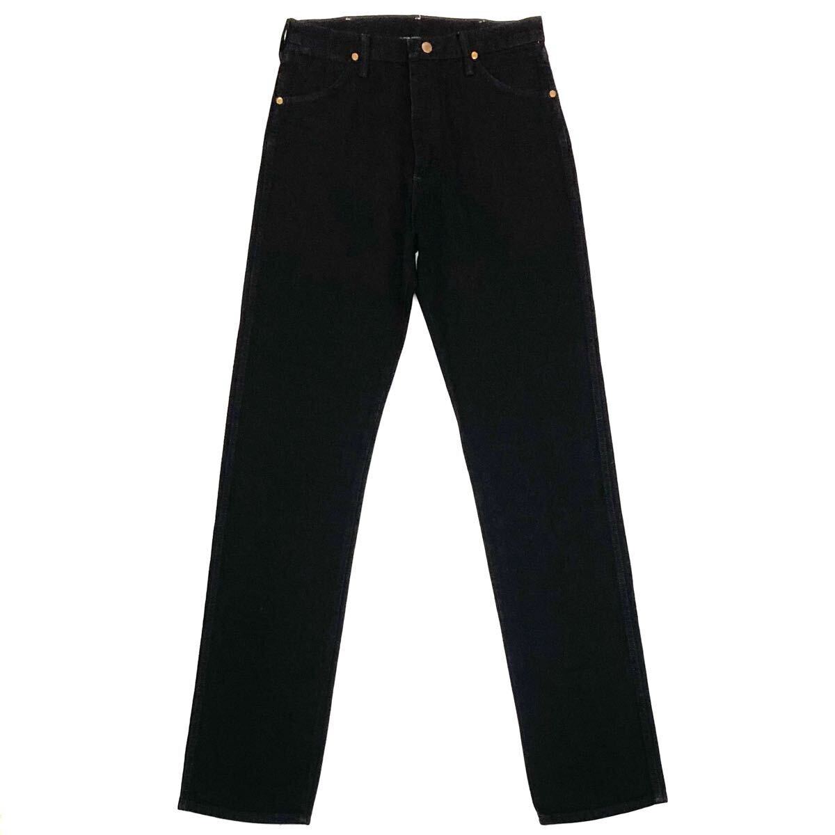 90s【Wrangler】13MWZWK 後染めブラック デニムパンツ W32 L38 USA製 デッドストック 美品 濃黒 ヴィンテージ/ラングラー 黒 80s拍卖