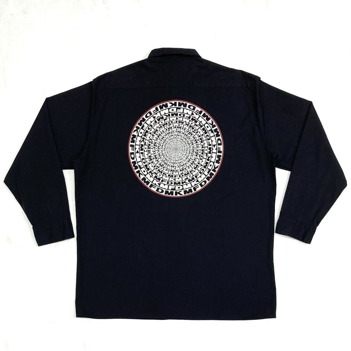 【KMFDM】スパイラルロゴ ワークシャツ size XL オフィシャル品 ブラック Dickies インダストリアルロック アメリカ古着/MDFMK Tシャツ NIN拍卖