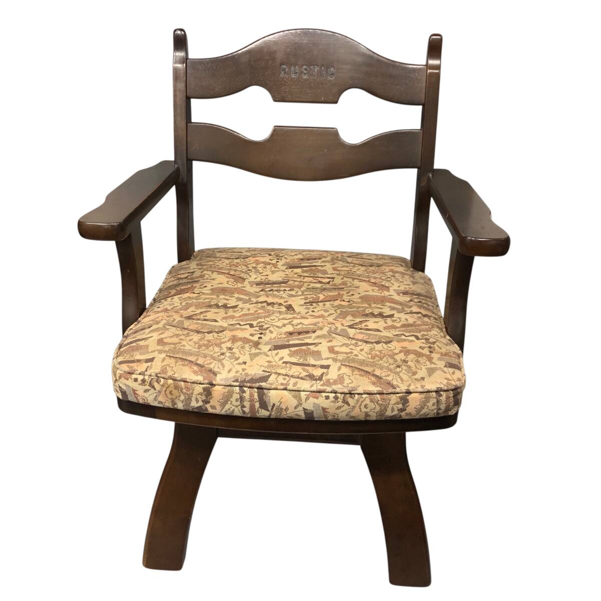 25K462 B Karimoku カリモク RUSTIC ルスティック ダイニングチェア 回転式チェア イス椅子 肘掛 食卓椅子 中古拍卖