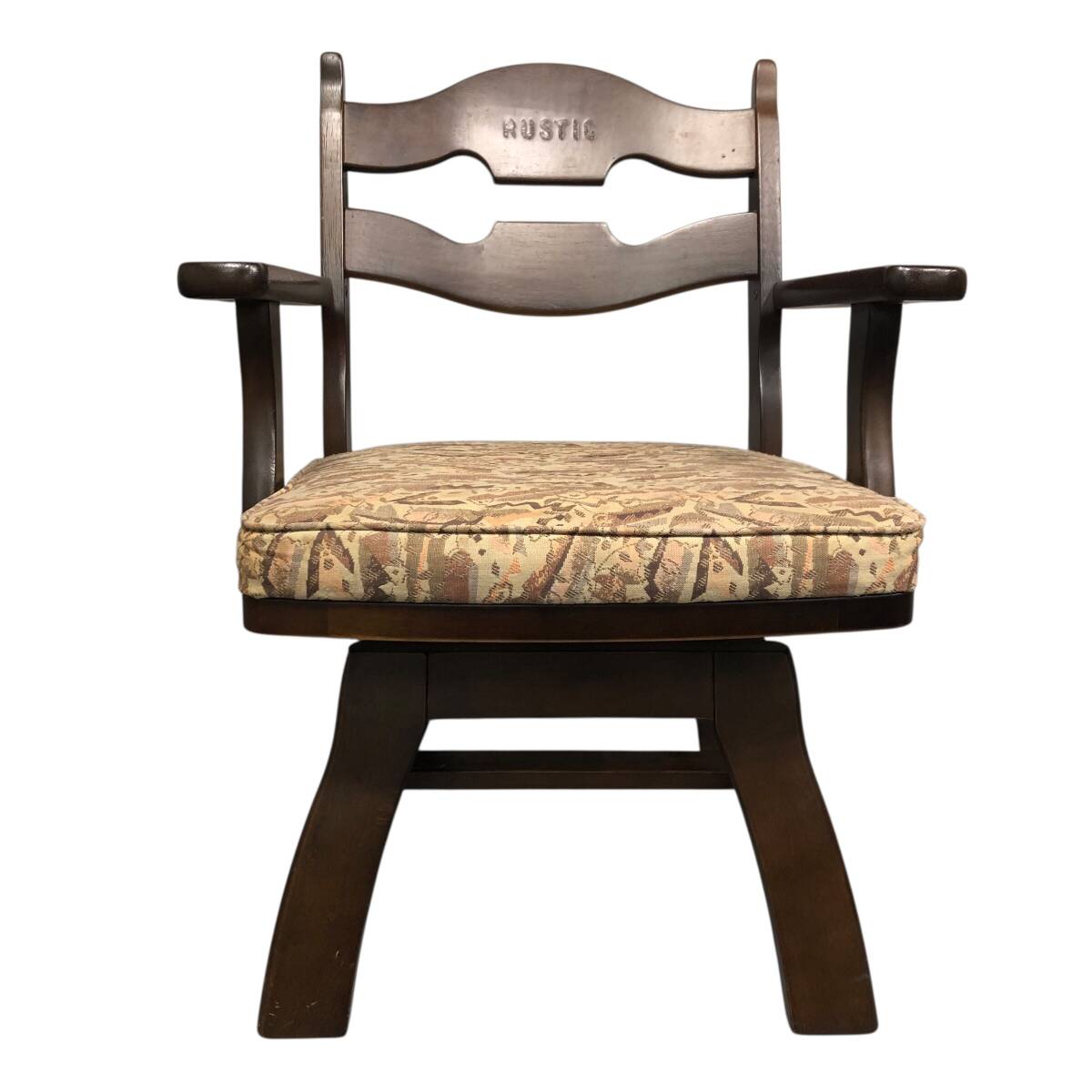 25K463 B Karimoku カリモク RUSTIC ルスティック ダイニングチェア 回転式チェア イス椅子 肘掛 食卓椅子 中古拍卖