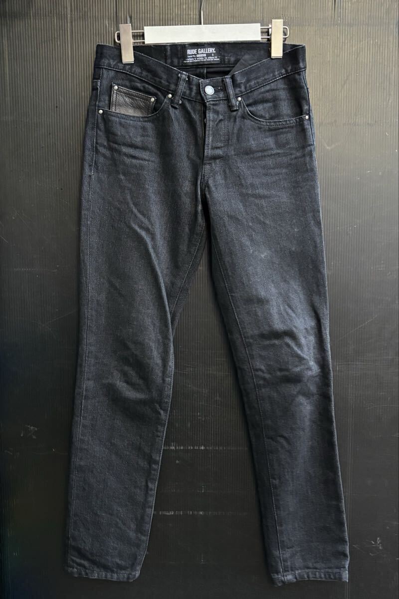 RUDE GALLERY ルードギャラリー ブラック デニム パンツ レザー切替 ホースハイド 馬革 Lot 6001 日本製拍卖