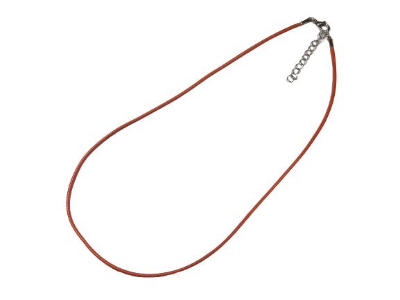 ネックレスのみ オレンジ 2mm幅 長さ45cm 高強度 編み込みナイロン素材 レザー風 アクセサリー ペンダント拍卖