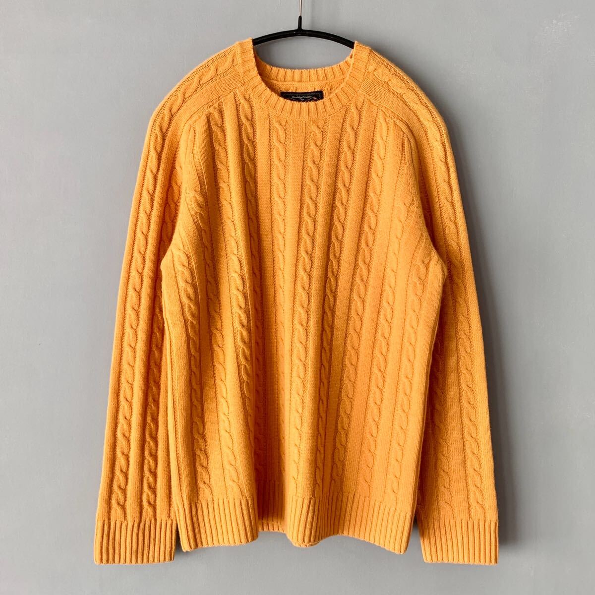 BEAMS PLUS カシミヤ ケーブルニット S ビームスプラス マスタード 拍卖