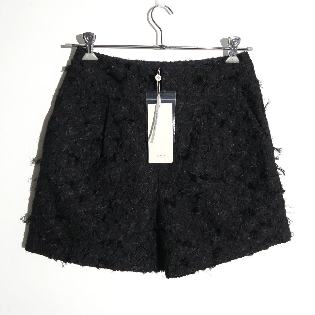 【タグ付・新品・定価18,700円】25ss THE CLASSE フラワージャカード・ハーフパンツ 31515 11号 ブラック ザクラス ドゥクラッセ ショート拍卖