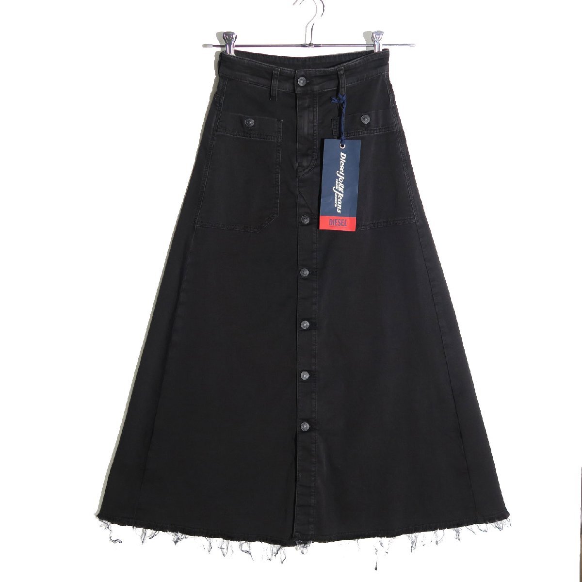 【タグ付・新品】DIESEL D-RHITA-NE SKIRT 00SZ9E 0687Z size23 ディーゼル ブラック JOGG JEANS ジョグジーンズ ロングスカート フレア拍卖