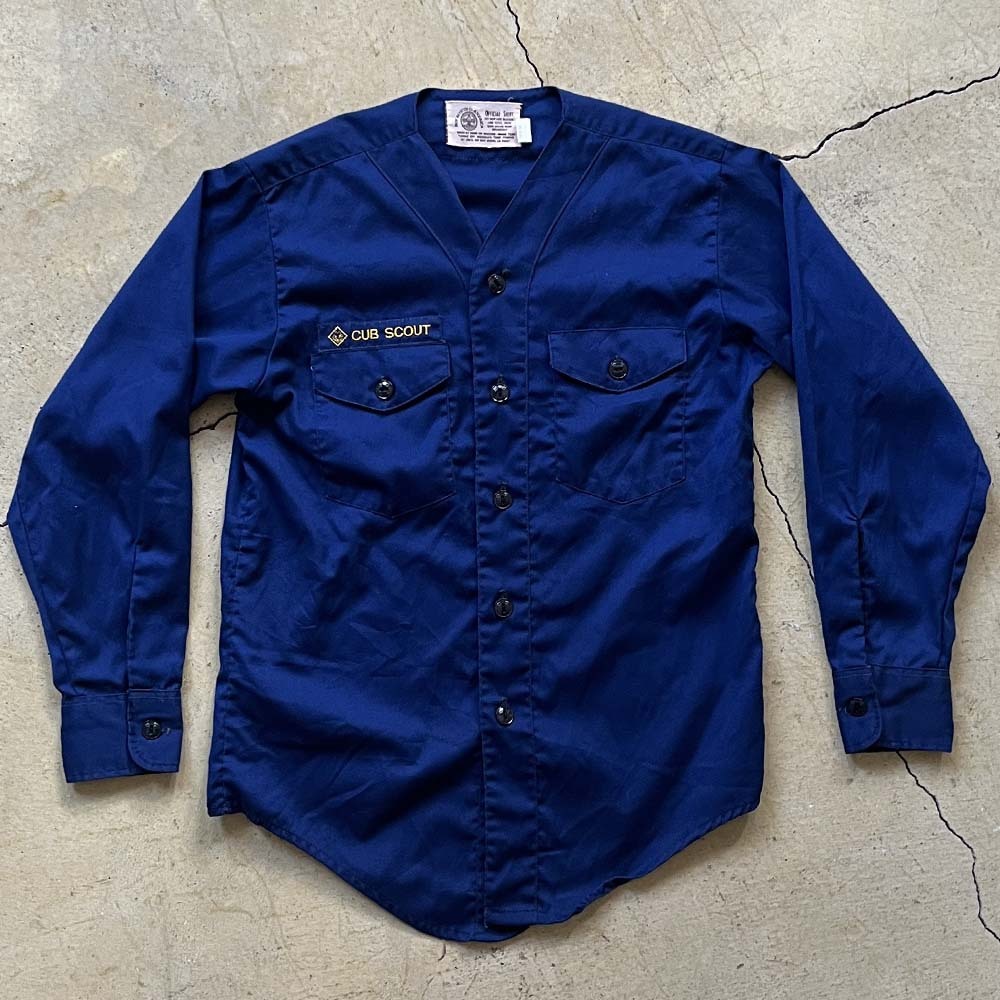60s CUB SCOUT ノーカラーシャツ/カブスカウトボーイスカウト60年代70s80s90sヴィンテージビンテージミリタリーワークシャツアメカジ古着拍卖