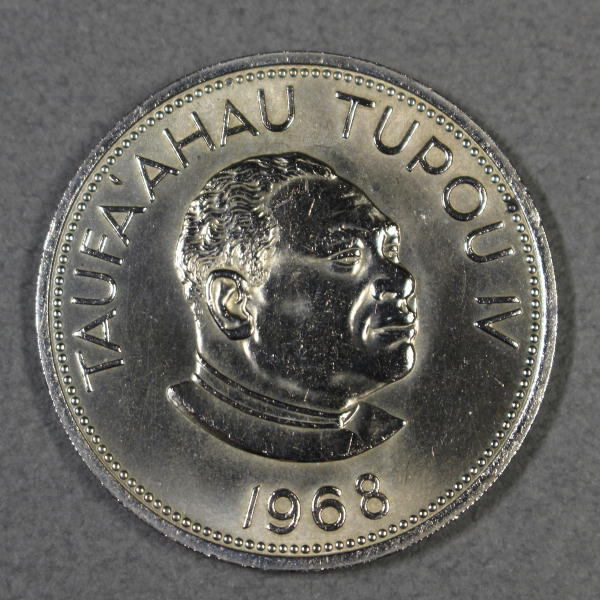 トンガ 1968年《 50セニティ硬貨 》タウファアハウ・トゥポウ4世国王 紋章 t0192拍卖