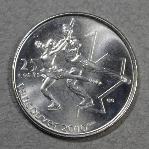 カナダ 2008年《 25セント硬貨 》バンクーバーオリンピック フィギュアスケート t0200拍卖