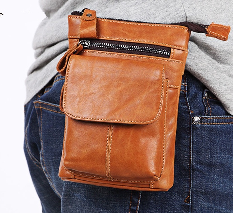 アウトドア メンズ ショルダーバッグ ヒップバッグ バッグ ウエストバッグ オイルワックス 牛革 本革 レザー 斜めがけ 2way 薄型拍卖