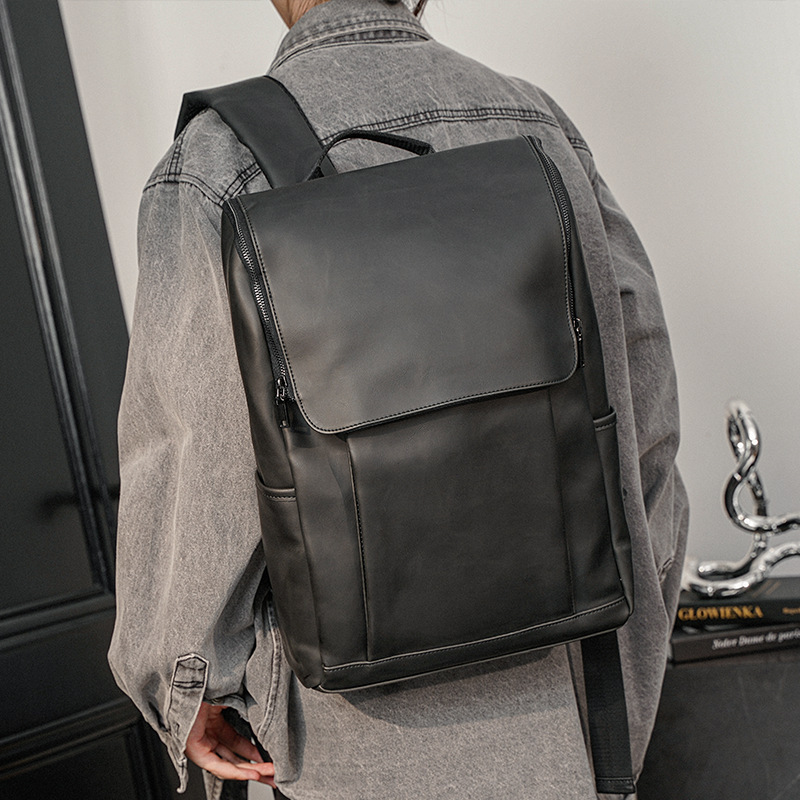 新作バックパック*アウトドア定型ランドセルカジュアルバッグ英倫レトロパソコン男性用バックパック ブラック拍卖