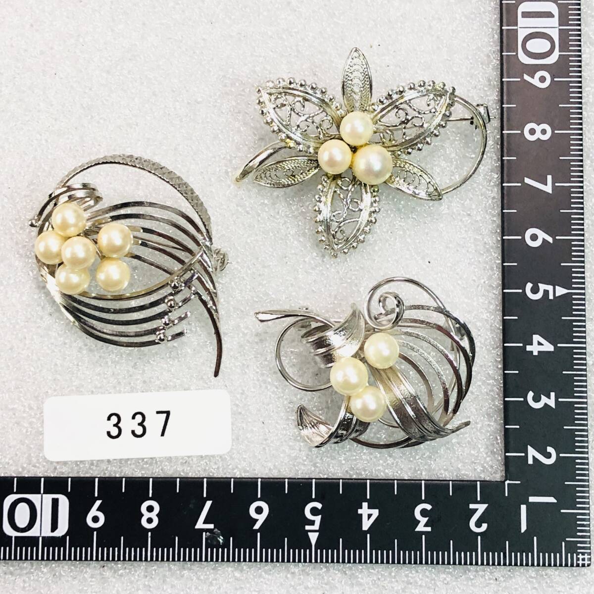 真珠 ブローチ 3点セット まとめて SILVER シルバー 銀 パール アクセサリー 約26.24g 337拍卖