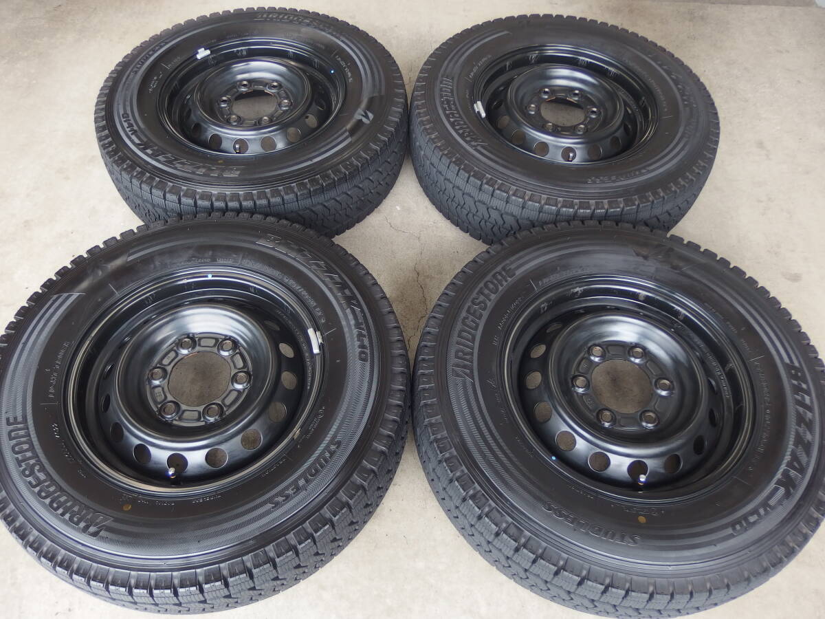 BRIDGESTONE BLIZZAK VL10 195/80R15 107/105L + NISSAN キャラバン純正 スチールホイール 4本セット拍卖