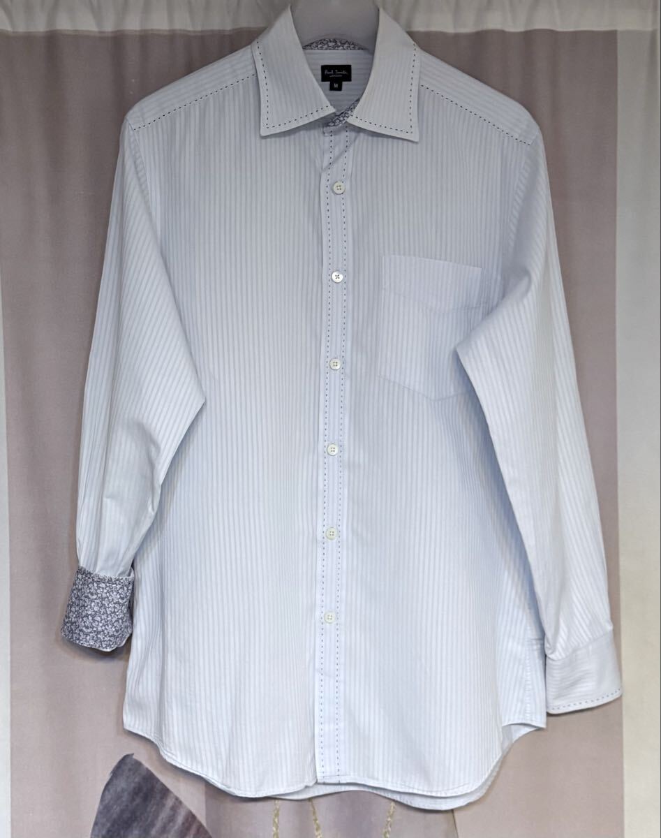 ポールスミス ロンドン フローラル 花柄 ストライプ ドレスシャツ ブルー系拍卖
