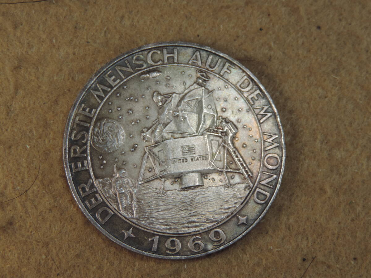 【夢オク】アポロ11号 月面着陸記念 純銀製?メダル 約24g 1969年 ドイツ?希少メダル メダルコレクション拍卖