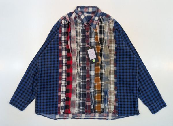 H7991 Rebuild By Needles リビルドバイニードルズ Flannel Shirt / Ribbon Wide Shirt フランネルシャツ リメイク 再構築拍卖