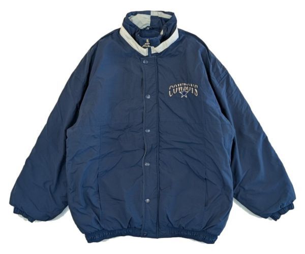 H8016 STARTER スターター NFL 中綿ブルゾン ナイロンジャケット COWBOYS 90s 台湾製 USA古着 ブルー XL拍卖