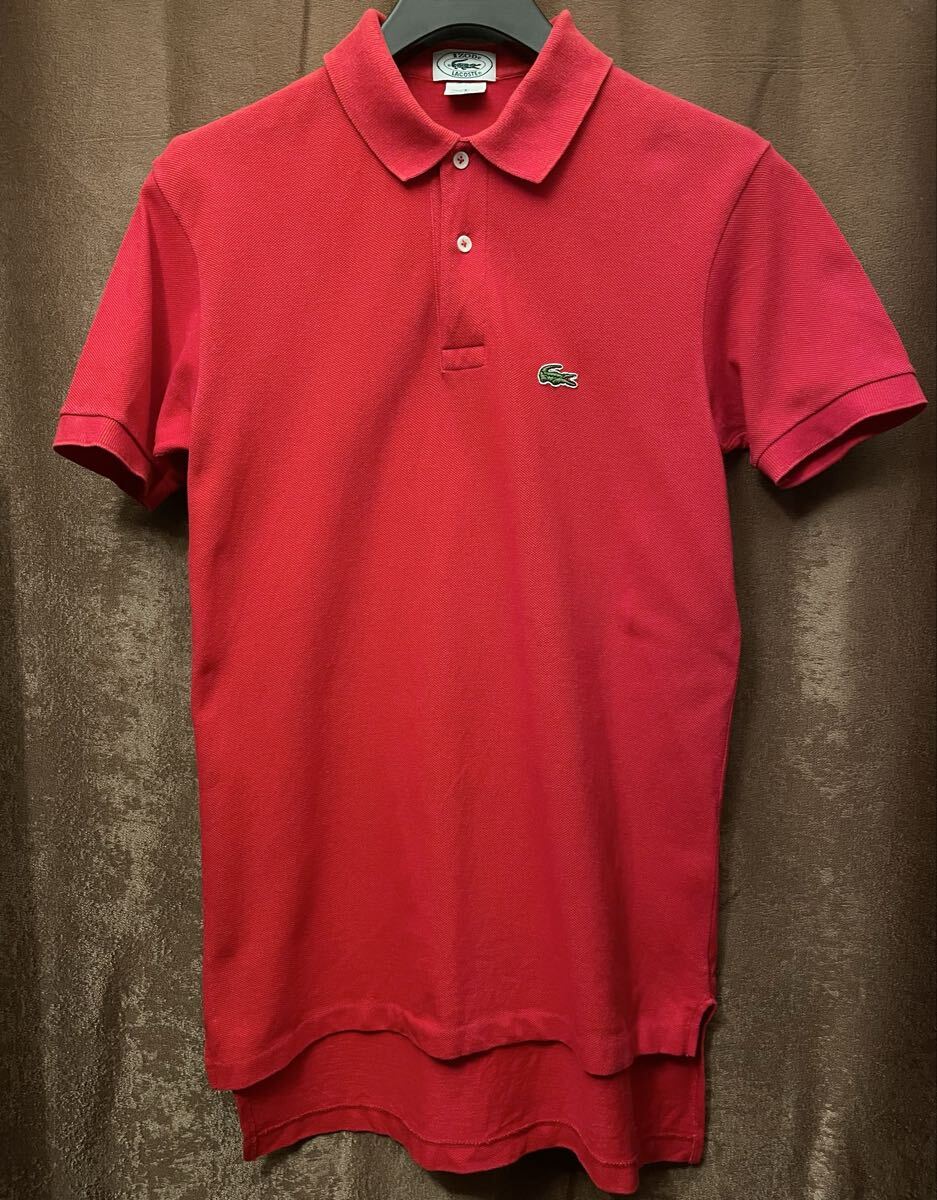 MADE IN USA製 80s IZOD LACOSTE 半袖鹿の子ポロシャツ レッド Sサイズ アイゾッド ラコステ ポロシャツ アメリカ製 米国製 赤拍卖