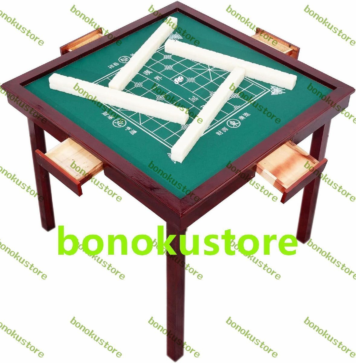 折りたたみ式麻雀テーブル 木製麻雀テーブル 耐摩耗性ナイロンデスクトップ ボードゲームドミノテーブル ポーカーカード 麻雀 赤茶色拍卖