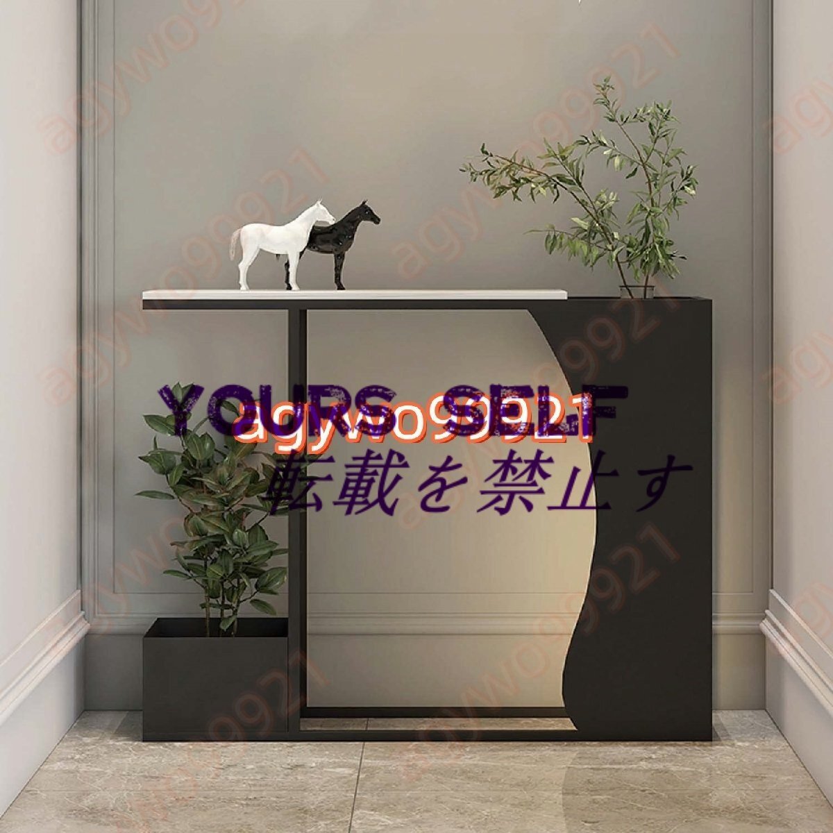 コンソールテーブル 大理石 サイドテーブル ランプバンド付き おしゃれ モダン風 スリム 玄関テーブル 細長い 飾り棚 (幅120cm)拍卖