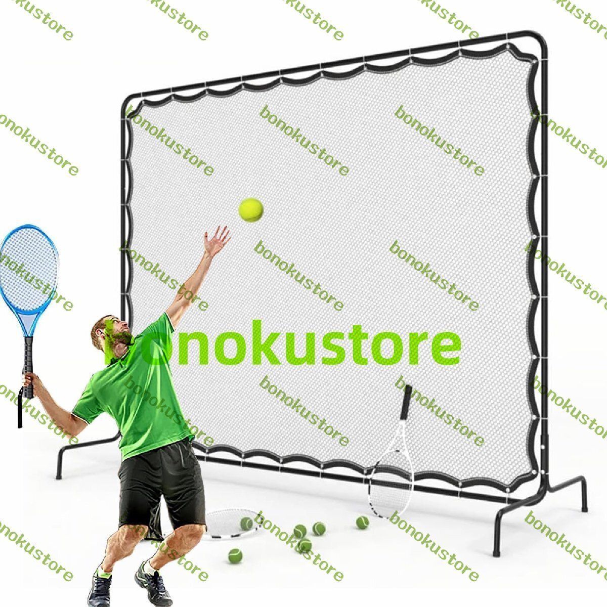 リバウンドネット 2.7Mx2.1M テニス練習器具 ネット 室内/屋外 壁打ち テニスの網 高い弾力性と耐久性 組み立てが簡単 子供と大人向け拍卖