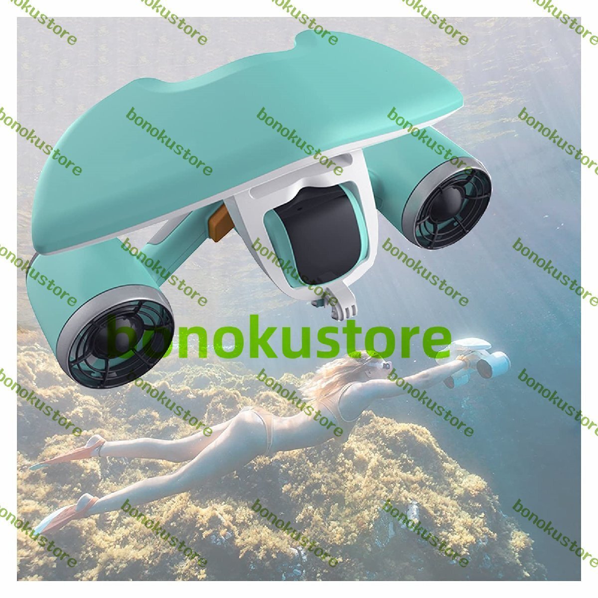 520Wの水中スクーターとアクションカメラマウントデュアルモーター40M防水シースクーター121WH 充電式の水中ドローン吊りキャビン1.8M拍卖