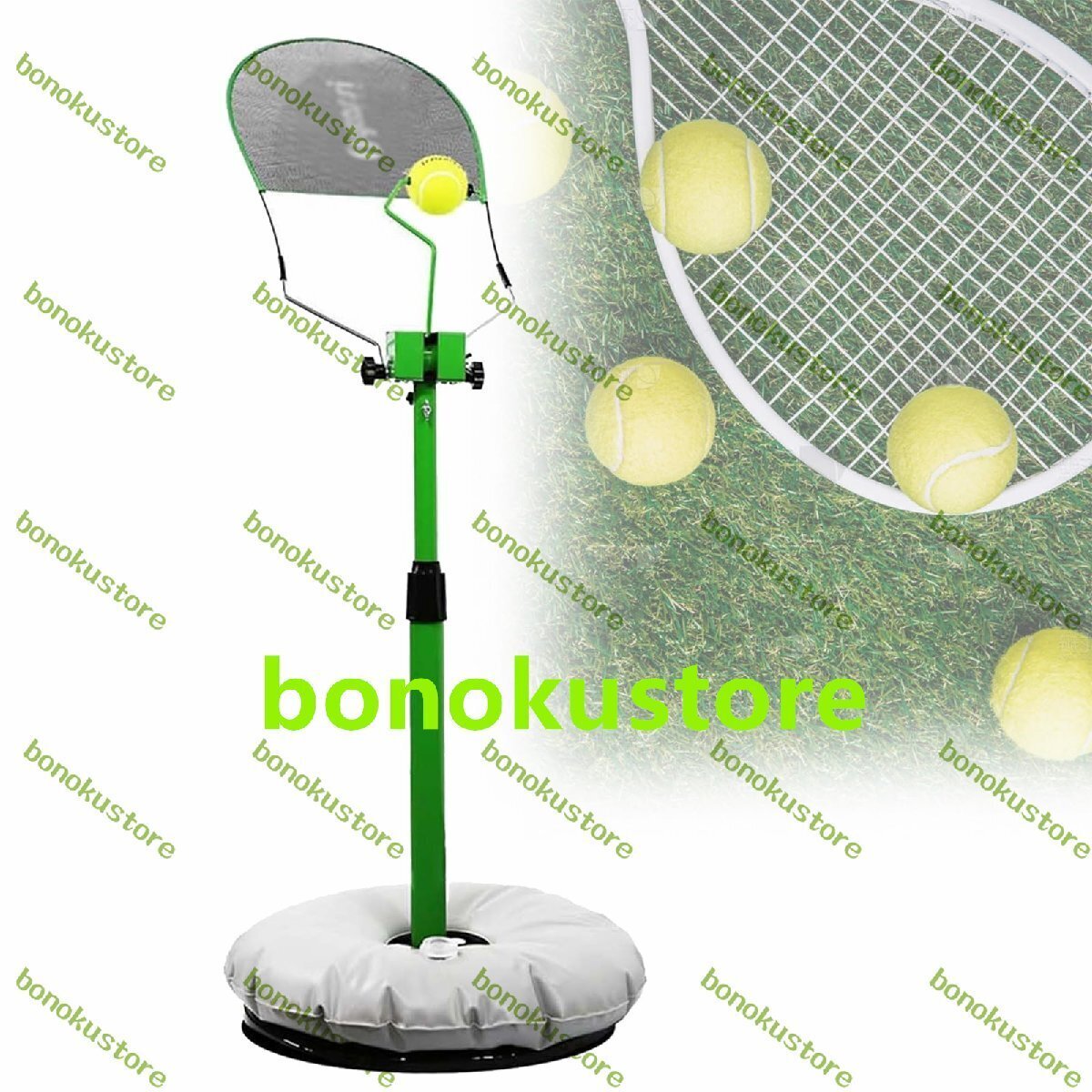 テニストレーニング補助マシン ポータブルテニストップスピントレーナー テニストレーニング器具の高さ調整可能 打撃の安定性を向上さ拍卖