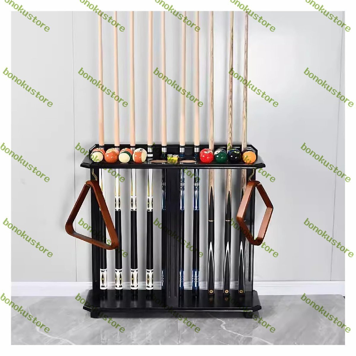 ビリヤードキューラックはキュー10本を収納可能、ボールキュースタンドラックプールスティックホルダー拍卖