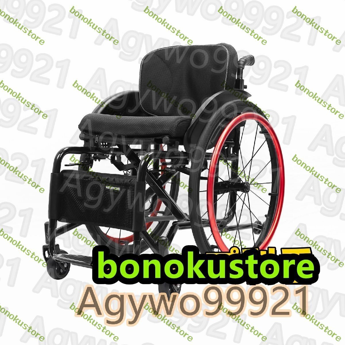 スポーツ成人用自走式軽量折りたたみ車椅子、障害者用手動車椅子 旅行用 外出用 折り畳み車いす コンパクト 車いす 車イスRed拍卖