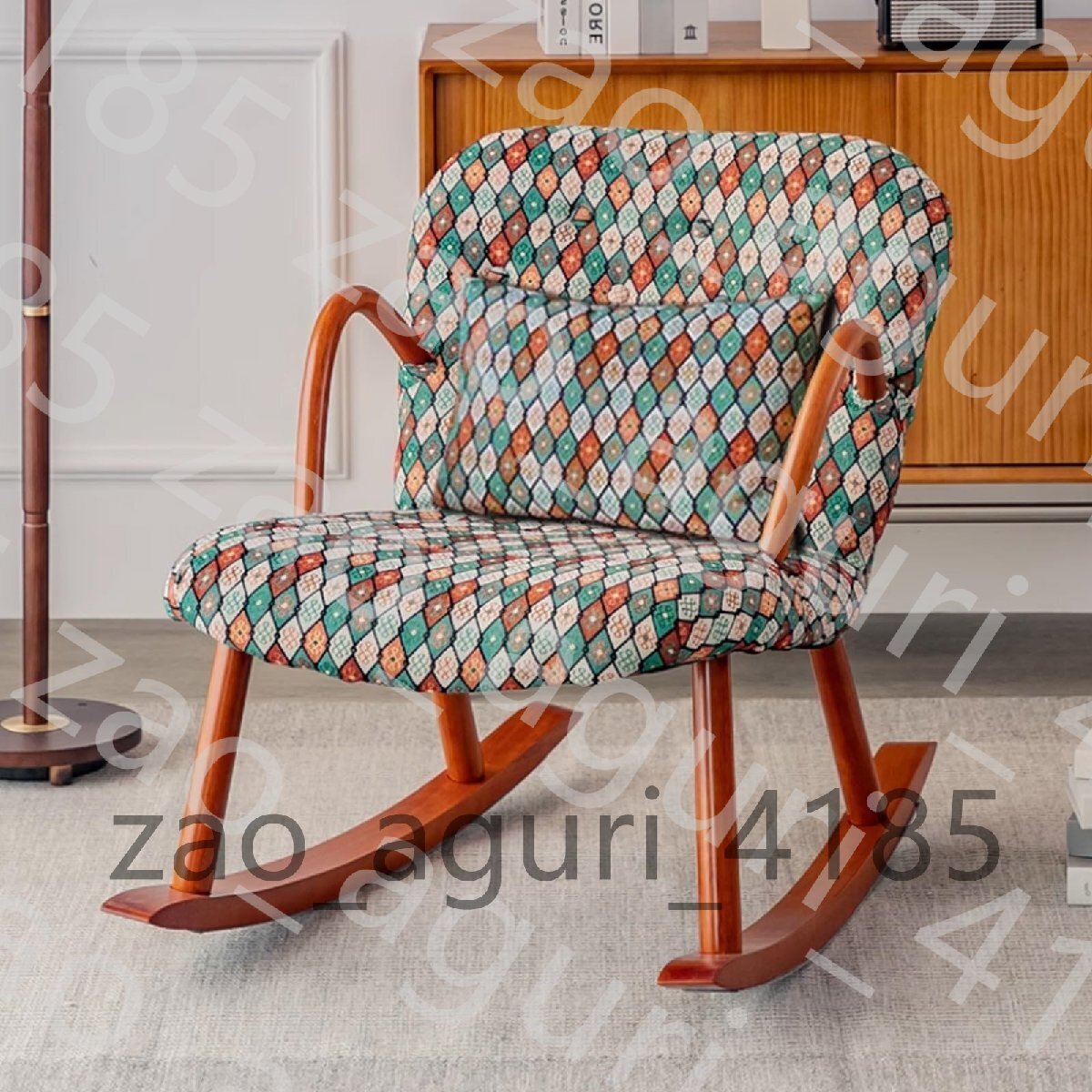 ロッキングチェア オットマン セット フロアソファ リクライニングチェア リビング用 揺り椅子 怠惰なソファ ロッキング拍卖