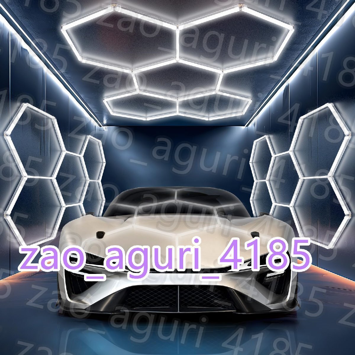 ガレージ用六角形LEDライト - 192W 六角形 LED ライト、5000K 25650LM アップグレードされた 3 レベル調光可能な ガレージライト 3枚拍卖