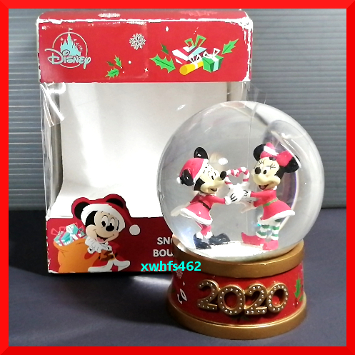 新品即決 Disney ミッキー ミニー サンタコスチューム スノードーム 2020 サンタクロース クリスマスツリー オーロラ 虹色 雪景色 粉雪 zak拍卖