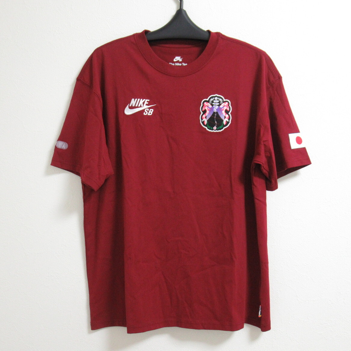 NIKE SB フェデレーションキット Tシャツ 日本 エンジ L ナイキ スケートボード パリオリンピック JAPAN ルーズフィット FZ8934-677拍卖