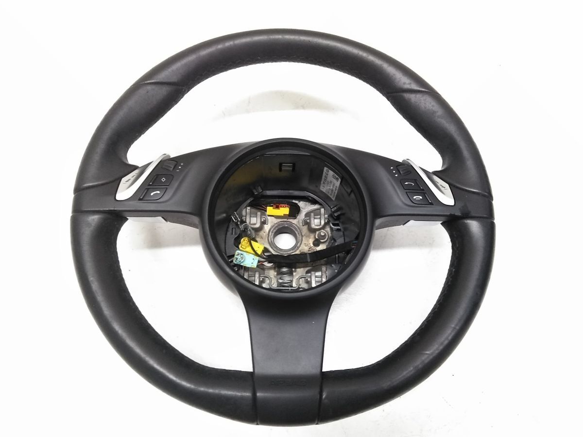 ♪ポルシェ カイエン 958 マルチファンクション 純正 レザー ステアリングホイール ハンドル 7PP.419.091.AE A34 0924-7M @100♪拍卖