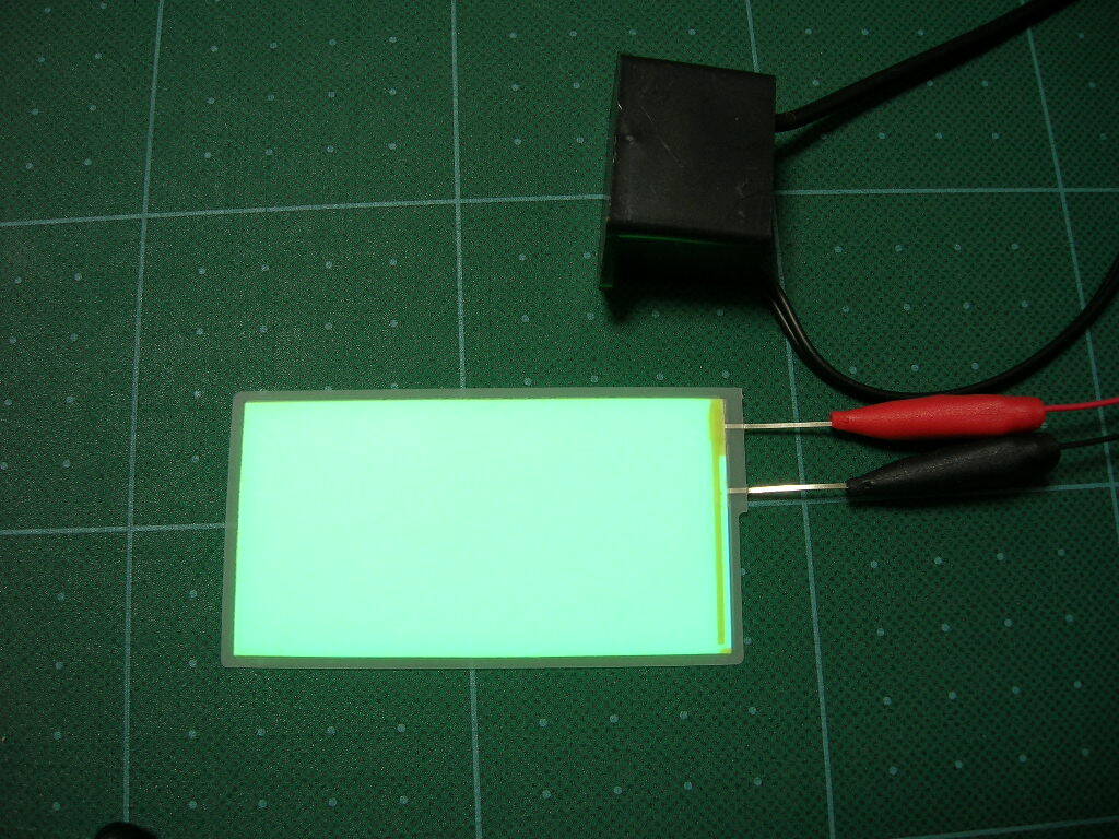 EL板 ELシート 3枚 インバータ セット実験用 エレクトロルミネッセンス 光る名札等に拍卖