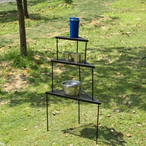 アイアン 焚火ラック 焚き火ゴトク 三角形テーブル 五徳 キャンプ アウトドア BBQ 3点セット 収納ケース付 コンパクト拍卖