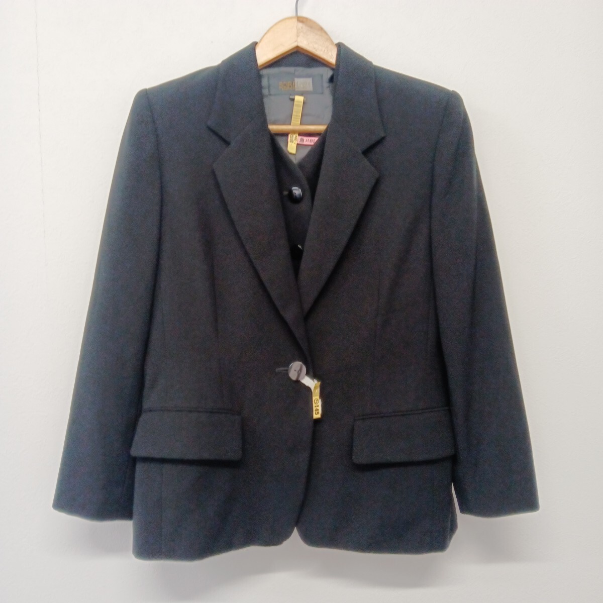 ★【古着】SOIR BENIR(ソワール ベニール) ジャケット(半袖ブラウスセット) サイズ11AR 黒拍卖