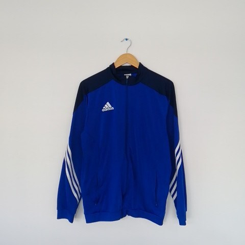 ★【古着】 adidas(アディダス) トラックジャケット(ジャージ) Lサイズ ブルー ※傷あり拍卖